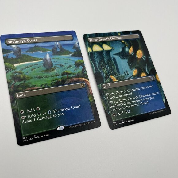 MTG Borderless Yavimaya Coast & Simic Growth Chamber Dominaria 2x2 Regular Lot 2 - Picture 3 of 3